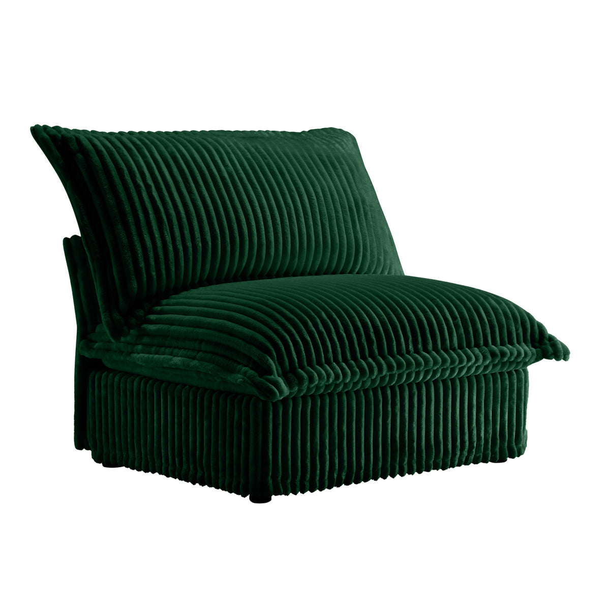 Green Corduroy Armless Chair | OROA