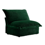 Green Corduroy Armless Chair | OROA