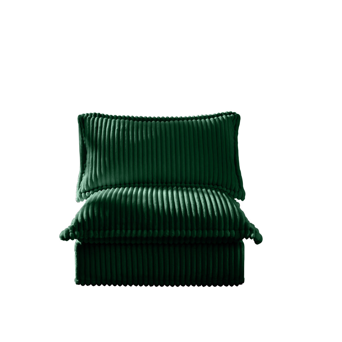 Green Corduroy Armless Chair | OROA