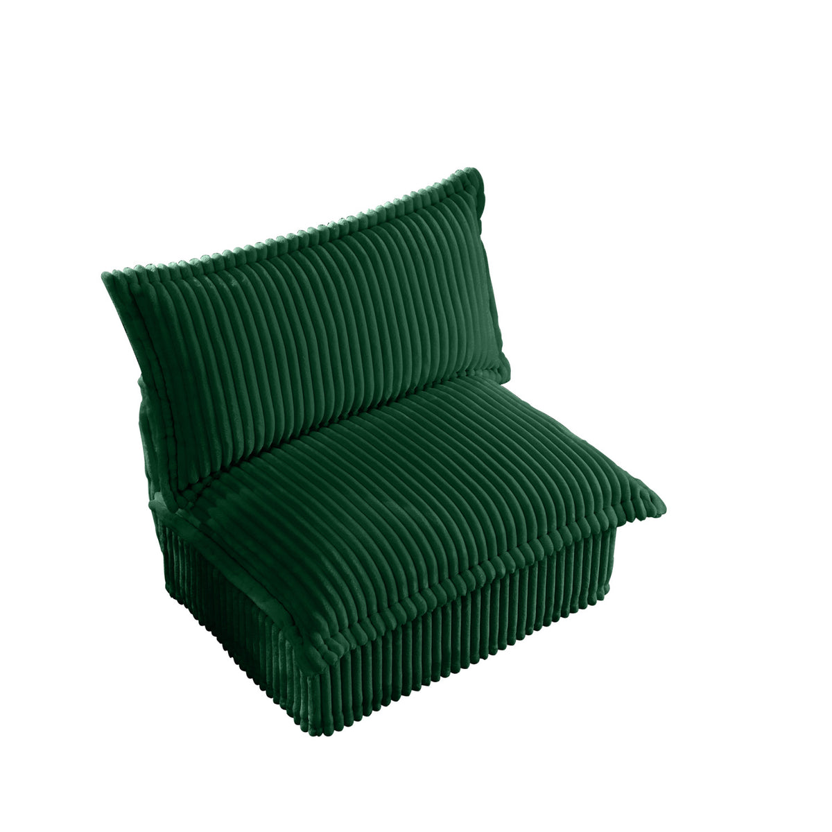 Green Corduroy Armless Chair | OROA
