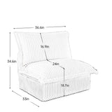 Green Corduroy Armless Chair | OROA