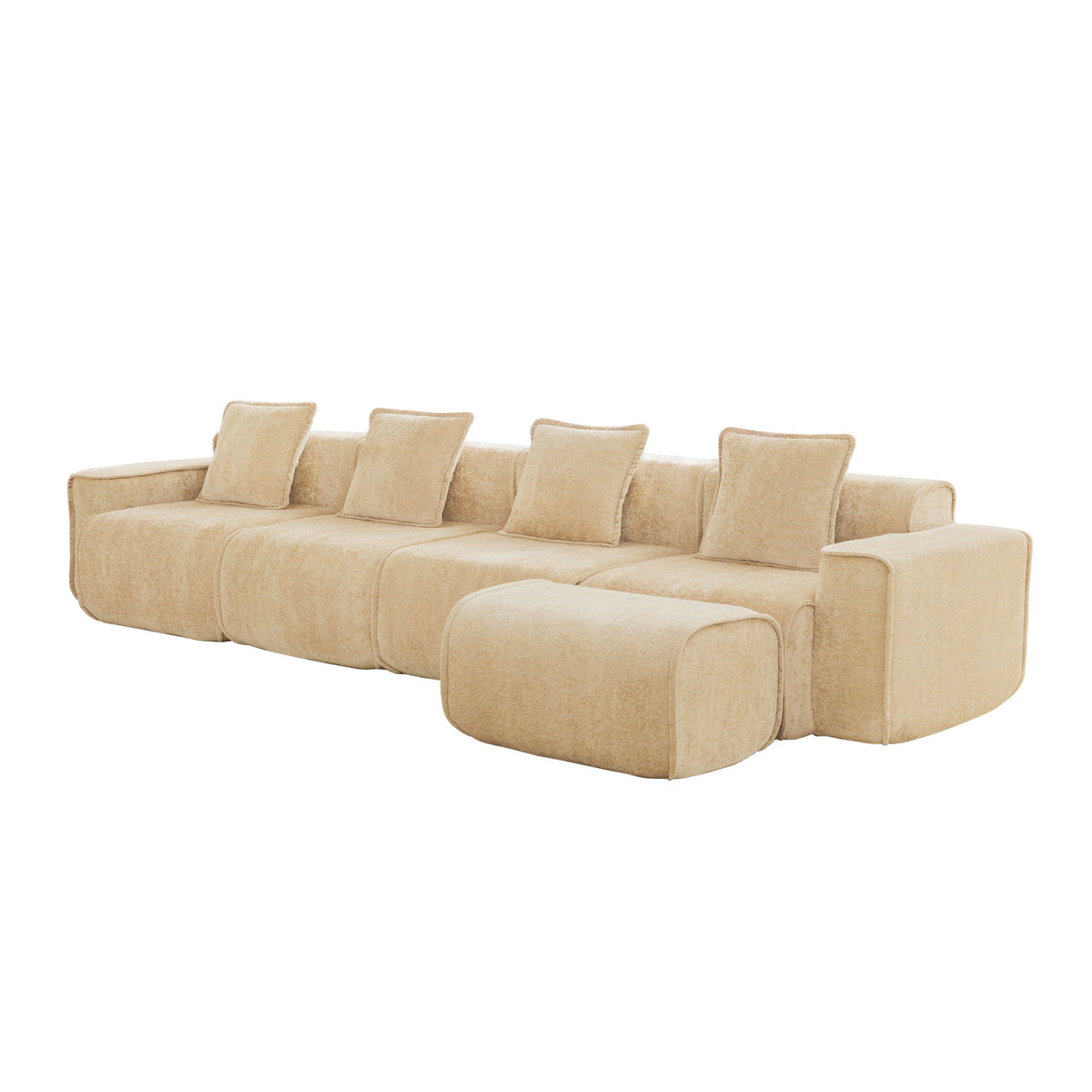 4-Seater Upholstered Sectional Sofa | OROA