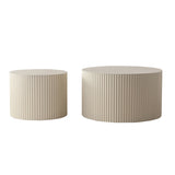 Wave Stripe Modern Drum Nesting Coffee Table Set (2) | OROA