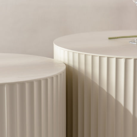 Wave Stripe Modern Drum Nesting Coffee Table Set (2) | OROA