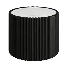 Modern European furniture - Round Fluted Sintered Stone Coffee Table - www.oroa.com