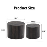 Black Wooden Nesting Coffee Tables (2) | OROA