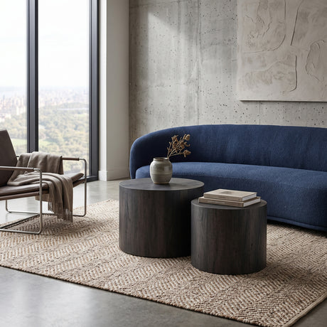 Black Wooden Nesting Coffee Tables (2) | OROA