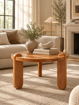 3-Leg Solid Wood Coffee Table | Maison Naturelle