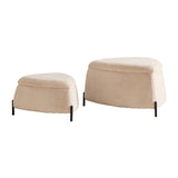 Light Camel Upholstered Storage Ottoman Set (2) | OROA
