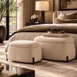 Light Camel Upholstered Storage Ottoman Set (2) | OROA