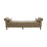 Taupe Chenille Upholstered Daybed Bench | OROA