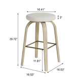 Beige Mid-Century Modern Backless Swivel Bar Stools (2) | OROA