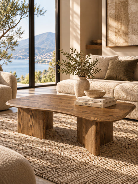 Modern European furniture - Contemporary Rustic Ash Wood Coffee Table - www.oroa.com