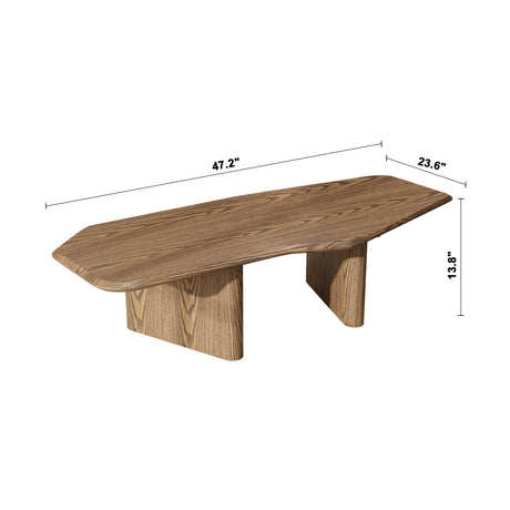 Modern European furniture - Contemporary Rustic Ash Wood Coffee Table - www.oroa.com