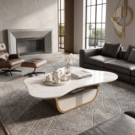 White Gold Butterfly Coffee Table | OROA
