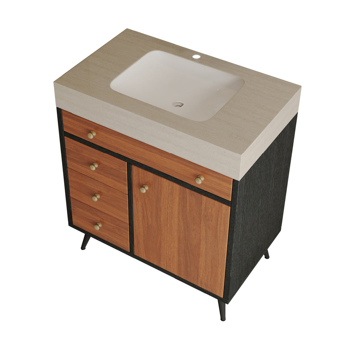 Modern Free-Standing Bathroom Vanity with Ceramic Sink | OROA