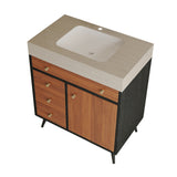 Modern Free-Standing Bathroom Vanity with Ceramic Sink | OROA