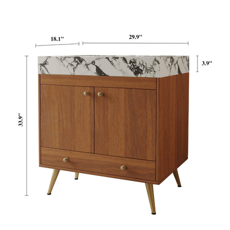 Modern European furniture - Mid-Century Free-standing Bathroom Vanity - www.oroa.com