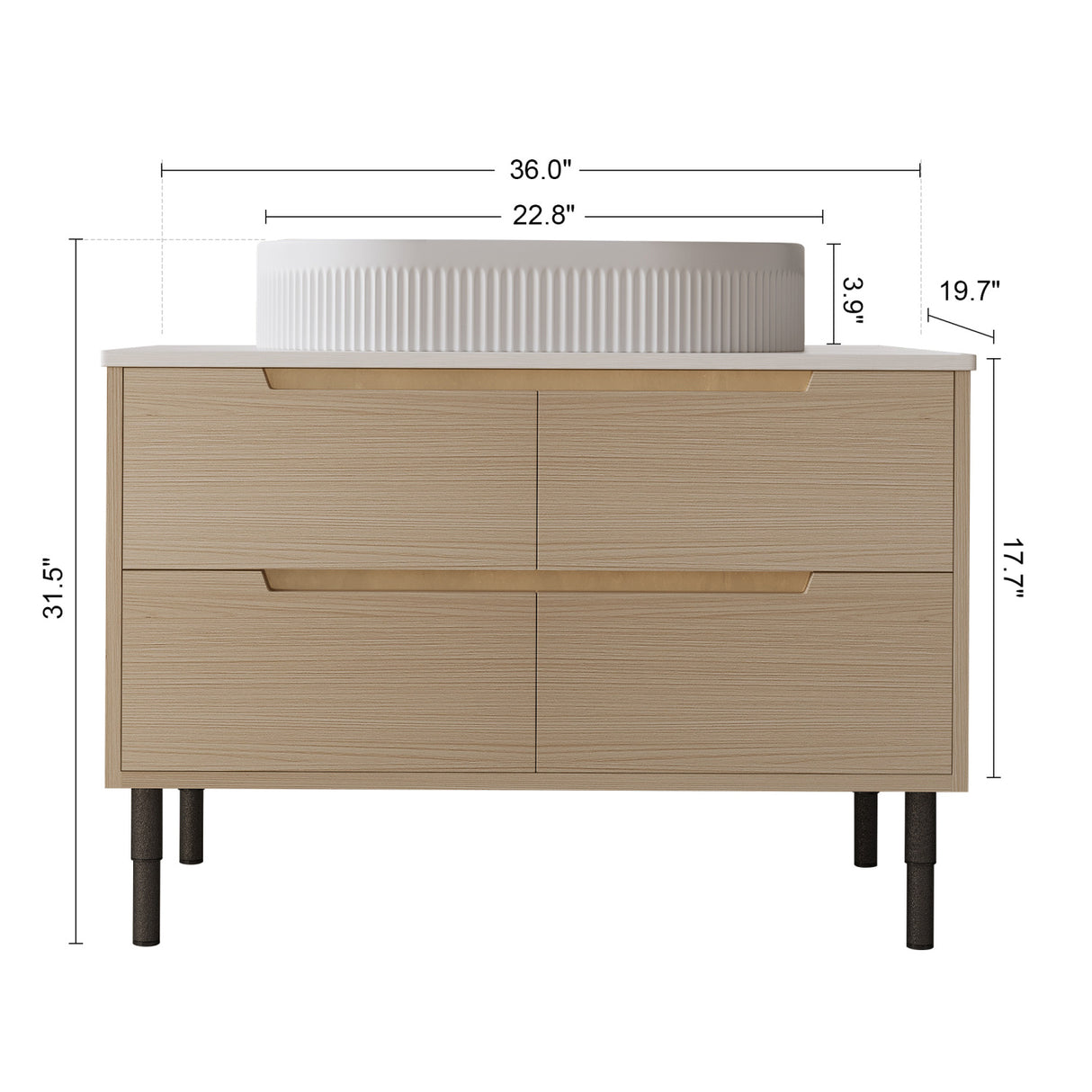 Modern European furniture - Bathroom Vanity with Sink - www.oroa.com