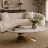 Marble Top Oval Coffee Table | OROA