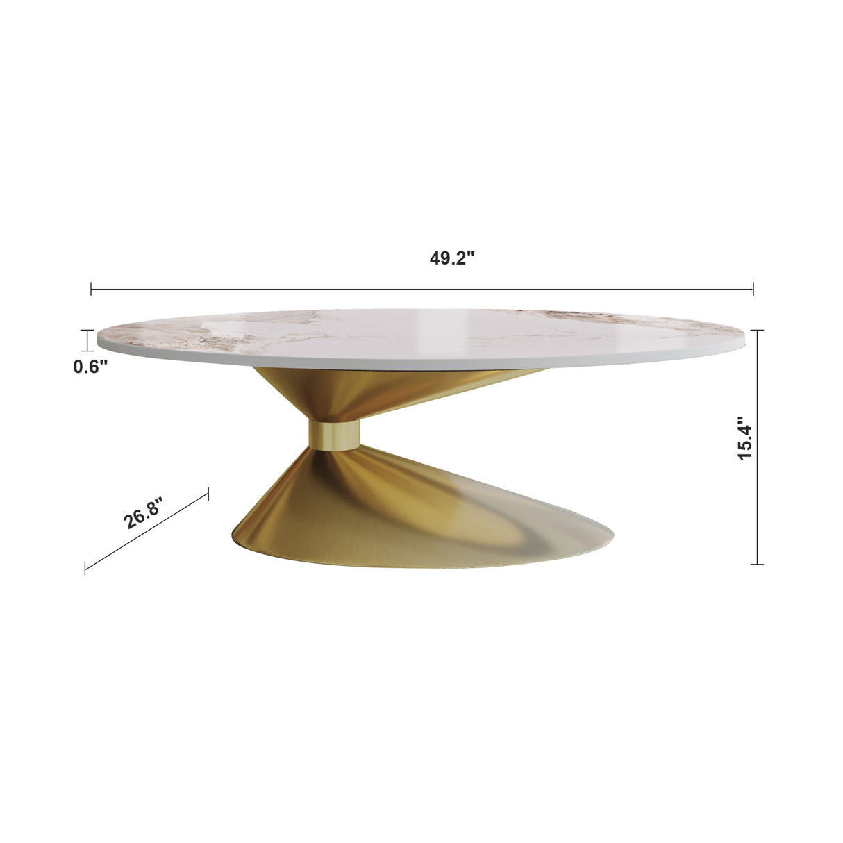 Marble Top Oval Coffee Table | OROA