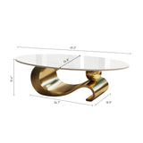 Gold White Oval Coffee Table | OROA