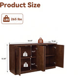 4-Door Ash Veneer Accent Cabinet | OROA