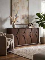 4-Door Ash Veneer Accent Cabinet | OROA