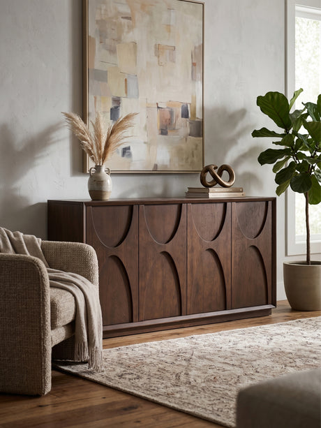 4-Door Ash Veneer Accent Cabinet | OROA
