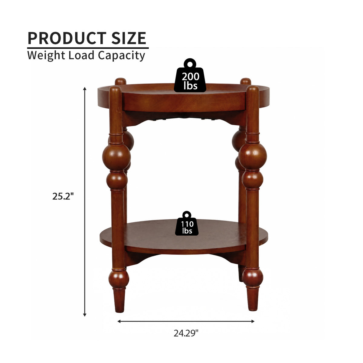Classic Solid Wood Side Table | OROA