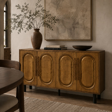 Modern European furniture - Antique Gold Arched Door Sideboard - www.oroa.com