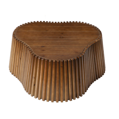 Modern European furniture - Scalloped Fluted Wood Coffee Table - www.oroa.com