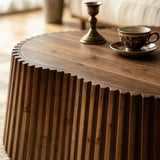Modern European furniture - Scalloped Fluted Wood Coffee Table - www.oroa.com
