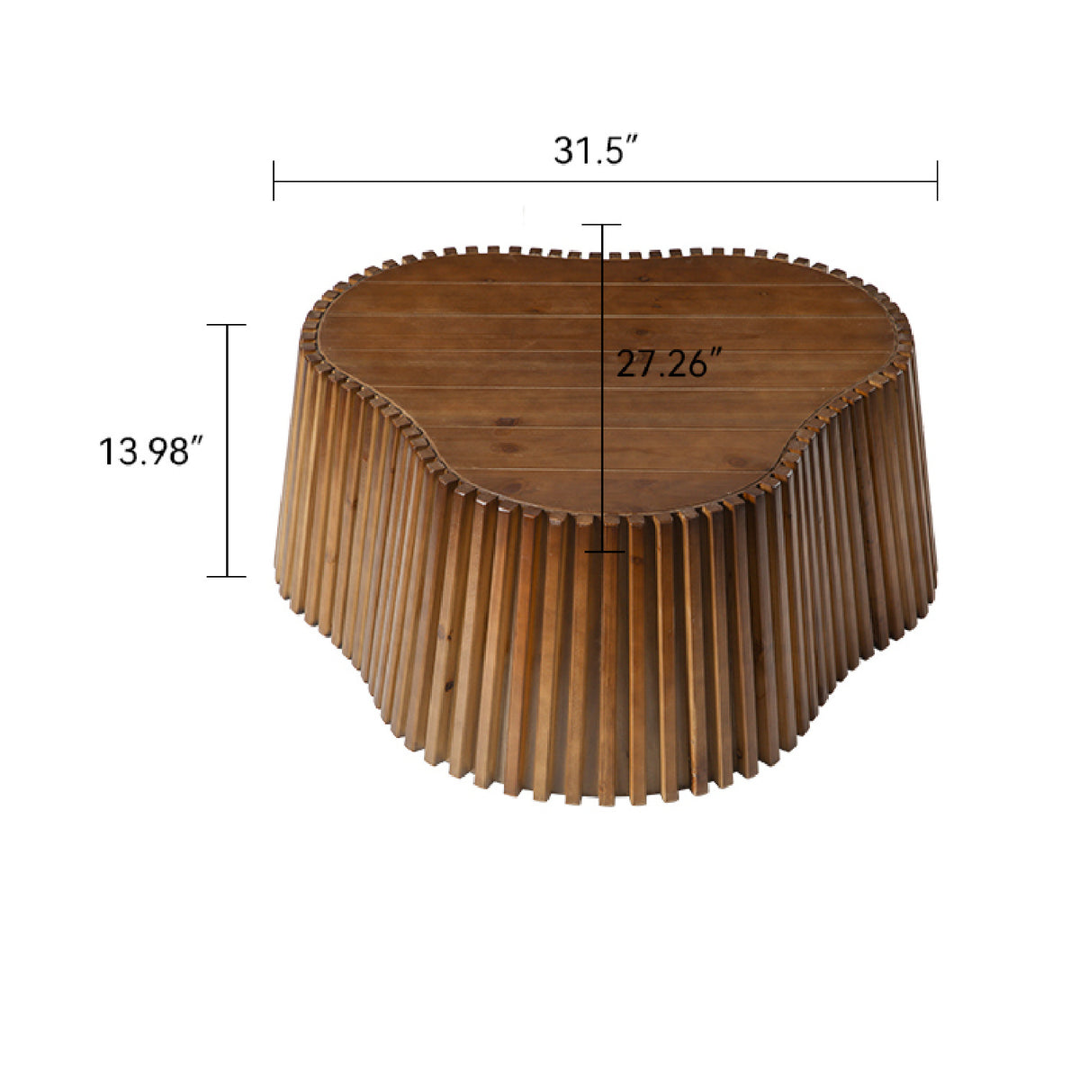 Modern European furniture - Scalloped Fluted Wood Coffee Table - www.oroa.com