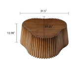 Modern European furniture - Scalloped Fluted Wood Coffee Table - www.oroa.com