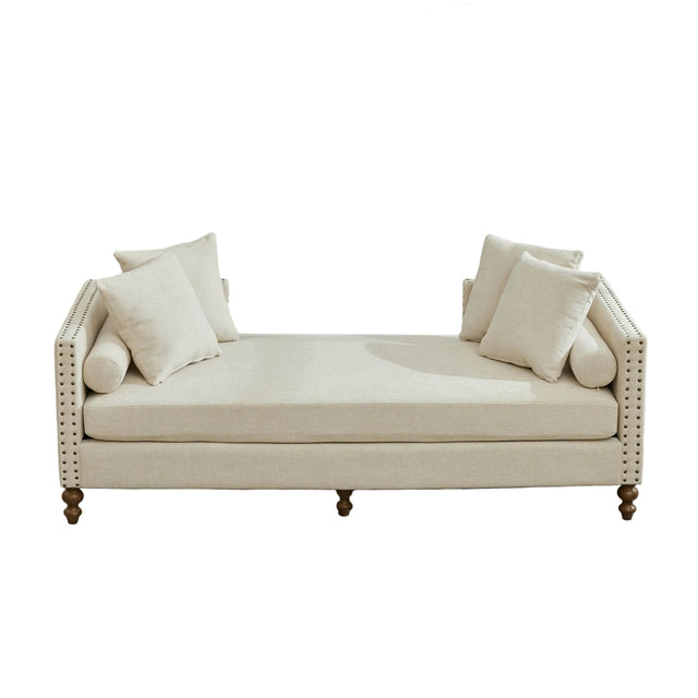 Modern European furniture - Beige Upholstered Chaise Lounge - www.oroa.com