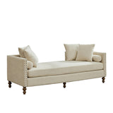 Modern European furniture - Beige Upholstered Chaise Lounge - www.oroa.com