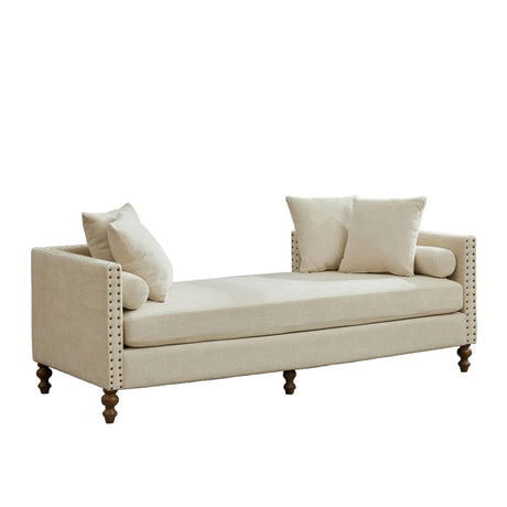 Modern European furniture - Beige Upholstered Chaise Lounge - www.oroa.com