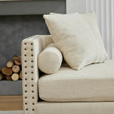 Modern European furniture - Beige Upholstered Chaise Lounge - www.oroa.com