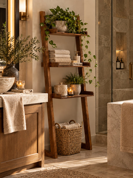 Freestanding Wood Bathroom Shelf | OROA