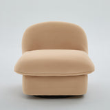 Khaki Pumpkin Shaped Swivel Accent Chair | OROA