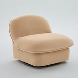 Khaki Pumpkin Shaped Swivel Accent Chair | OROA