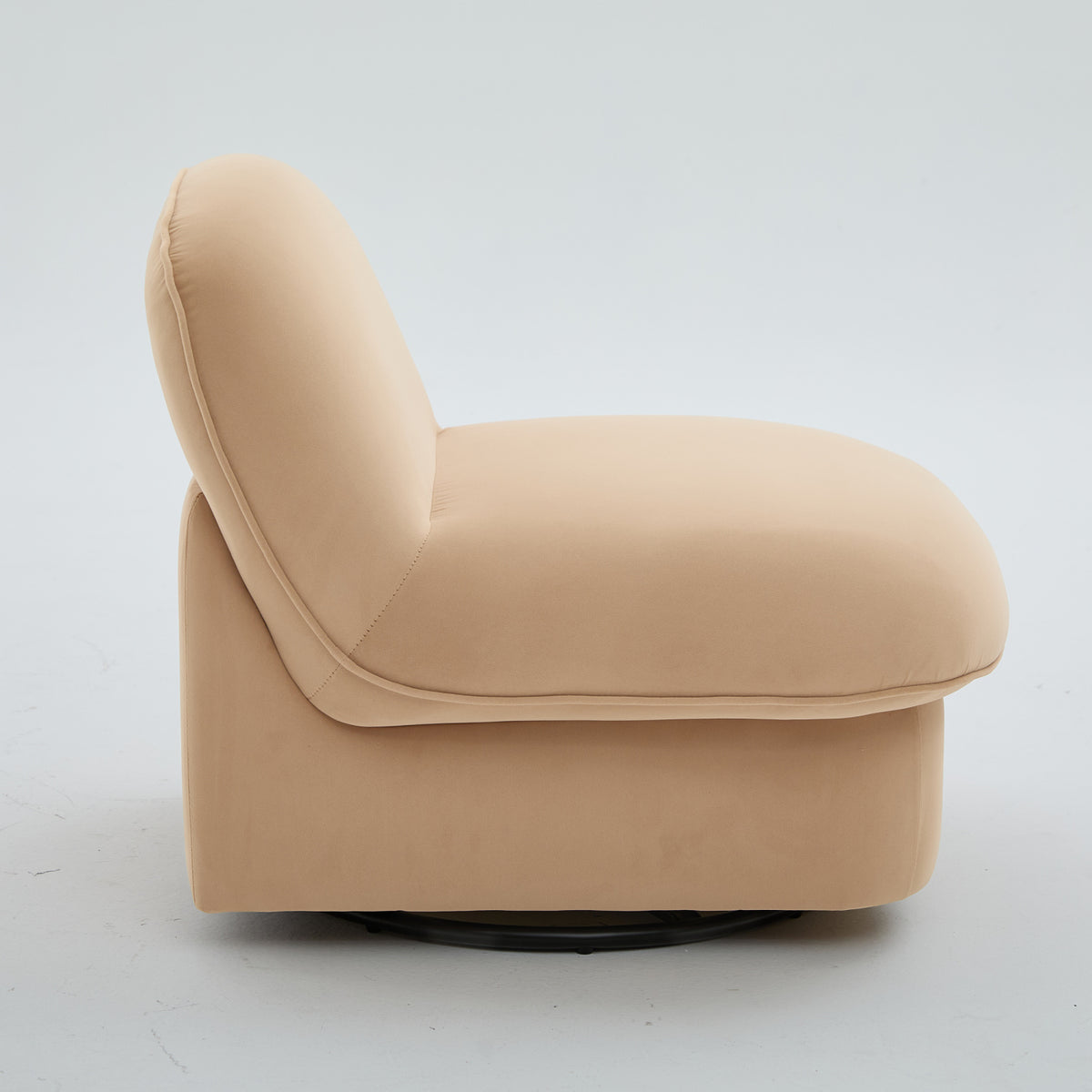 Khaki Pumpkin Shaped Swivel Accent Chair | OROA