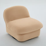 Khaki Pumpkin Shaped Swivel Accent Chair | OROA