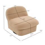 Khaki Pumpkin Shaped Swivel Accent Chair | OROA