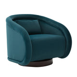 Teal Velvet Swivel Accent Chair | OROA