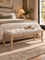 Modern European furniture - French Vintage Tufted Bench - www.oroa.com