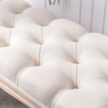 Modern European furniture - French Vintage Tufted Bench - www.oroa.com