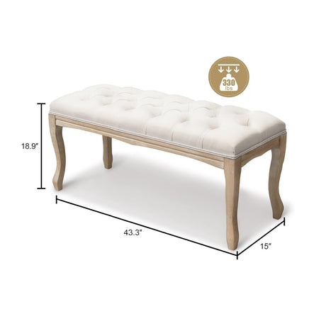 Modern European furniture - French Vintage Tufted Bench - www.oroa.com