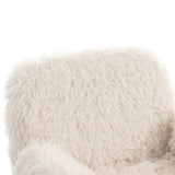 Beige Lamb Wool Ergonomic Swivel Office Chair | OROA